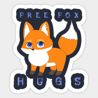 FREE FOX HUGS FUNNY CUTE T-shirt Sticker